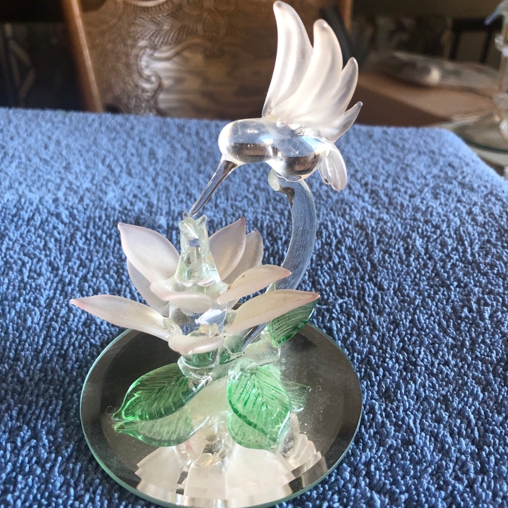 Hummingbird Glass Figure